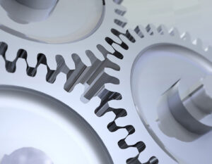 Interlocking gears symbolizing precision in OEM and ODM auto parts manufacturing